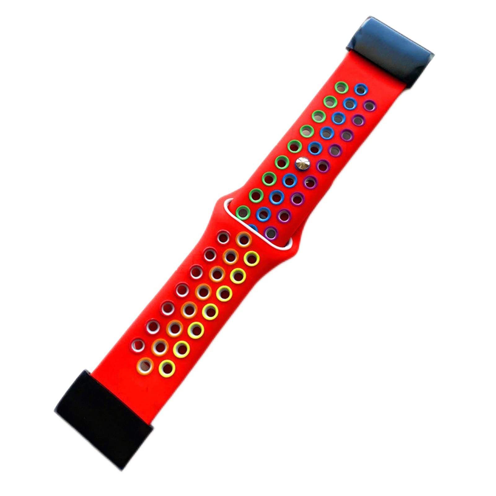 Bracelet silicone résistant pour Garmin Fenix 5 et 7 coloris Red Rainbow