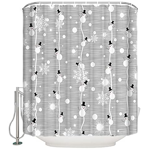 Libaoge Winter Snowman Shower Curtain Set Cover
