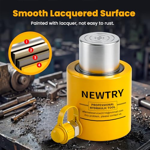 Image of NEWTRY 30 ton Hydraulic Ram Jack Cylinder and CP-700 Hand Hydraulic Pump Short Type 2 inch Stroke Porta Power Ram