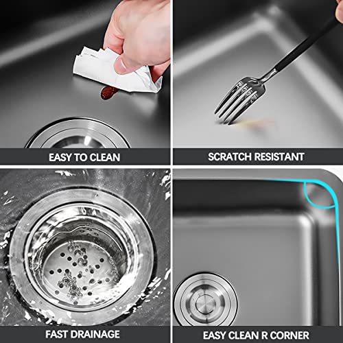 Fregadero de cocina de acero inoxidable premium estilo moderno gris 5