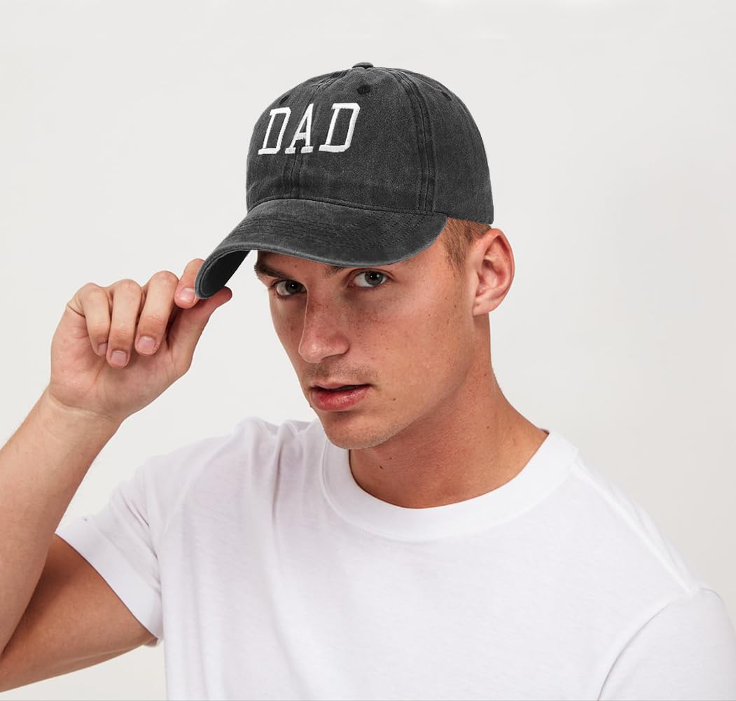 Gorra de béisbol para mujeres y hombres, ajustable, vintage, de algodón lavado, desgastado, gorra de béisbol con cierre a presión, Papá 2
