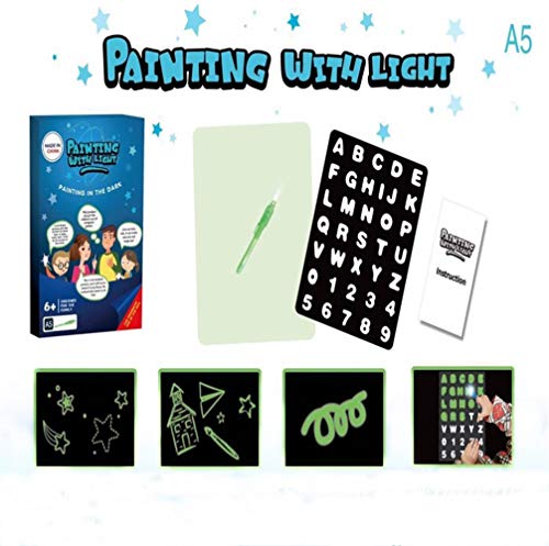 Wang5995 Drawing Board for Kids,Light Drawing Fluorescent Luminous Writing Board Light Up Drawing