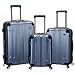 Rockland London Hardside 3 Piece Expandable Spinner Wheel Luggage Set, (20"/24"/28"), Blue