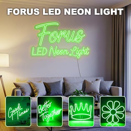Image of Forus 1 Meter LED Neon Strip Light - Green, Flexible Waterproof Cuttable Rope Lights, Indoor Outdoor Diwali Decorative Cove Lighting, Home Decor, Festival, Villa Decorations