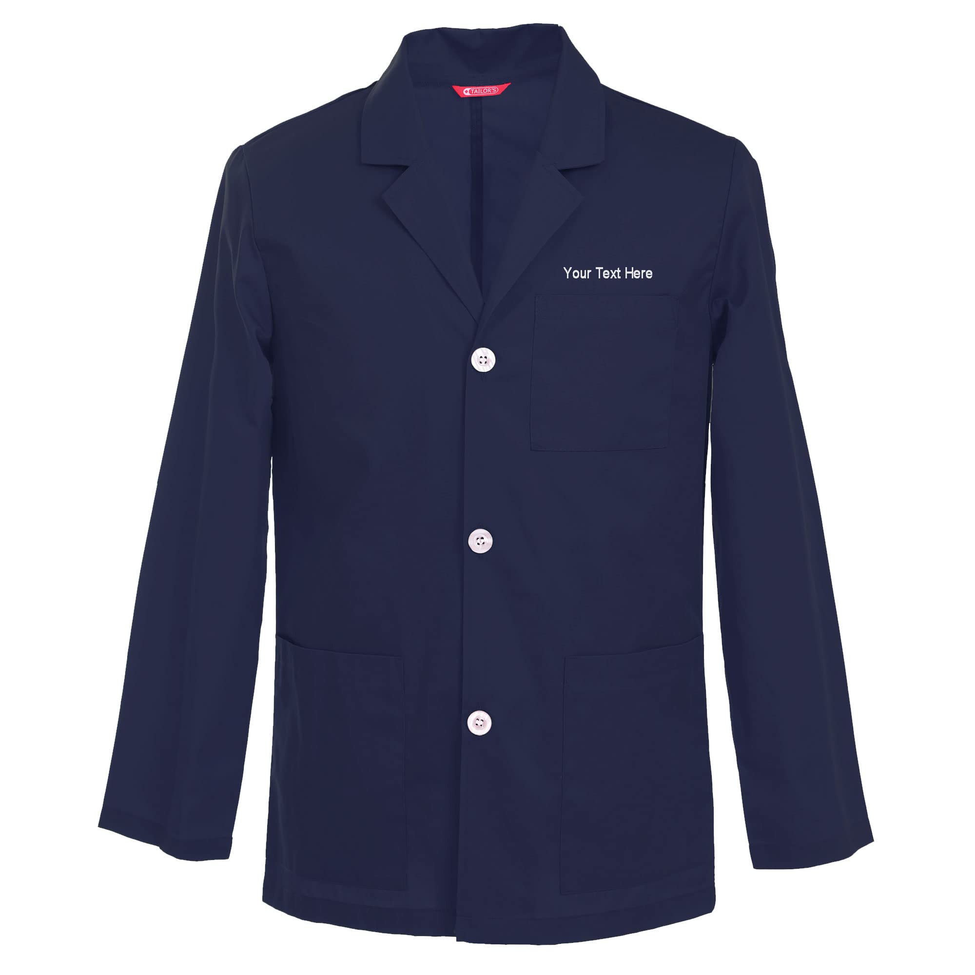 Men's Custom Personalized 31 Inch Consultation Lab Coat - Add Your Embroidered Text