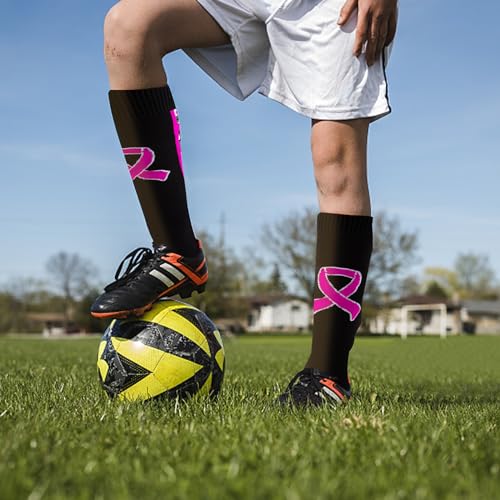 Breast Cancer Awareness Football Socks Athletic Thigh High Socks Pink Socks Breast Cancer Accessories4
