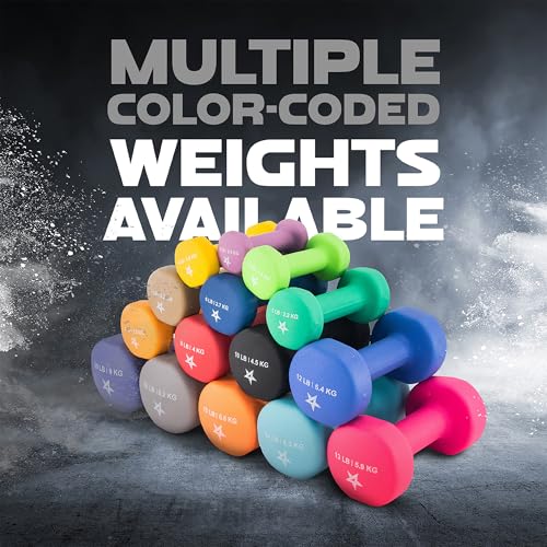 Yes4All Neoprene Coated Dumbbell Hand Weight Sets of 2 - Multiple Weight Options with 15 Colors, Anti-roll, Anti-Slip, Hexagon Shape, Grey, 18 lb Pair by Yes4All - Image 3