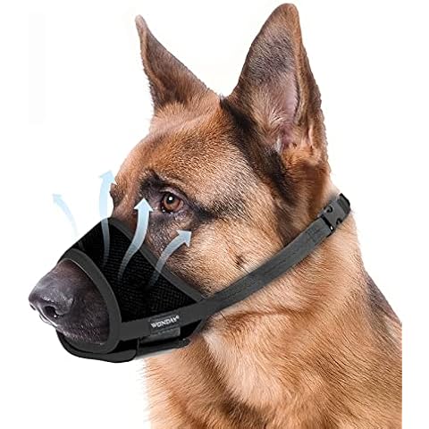 WONDAY Nylon Dog Muzzle for Small Medium Large Sized Dogs, Breathable Light-Weight Mesh Anti-Barking & Chewing Muzzles Cover