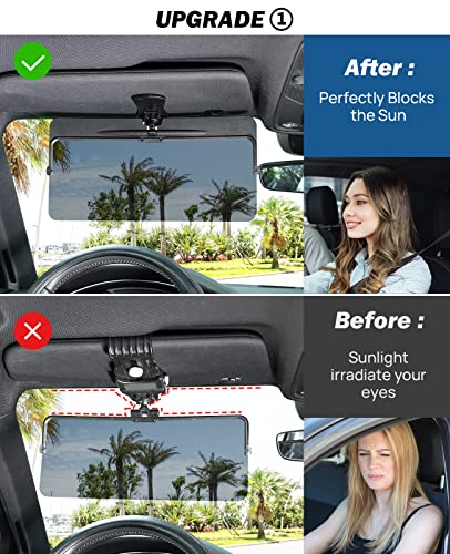 JOYTUTUS Sun Visor Extender for Compact SUVs and Sedans, Universal Anti-Glare Polarized Sun Visor Easy to Install, UV400 Visor Extension Protect from Glare/UV Ray/Stray Light, Safe Driving for Car - image 2