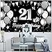 Blulu Happy 21st Birthday Backdrop Banner Extra Large Fabric 21st Birthday Sign Poster Photography Background Photo Booth Backdrop for 21 Years Old Party Decorations 72.8 x 43.3 Inch