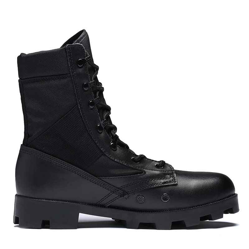 Men's Military Tactical Work Boots Side Zipper Leather Motorcycle Combat Boots Desert Combat Men Outdoor Boots for Hiking Climbing3