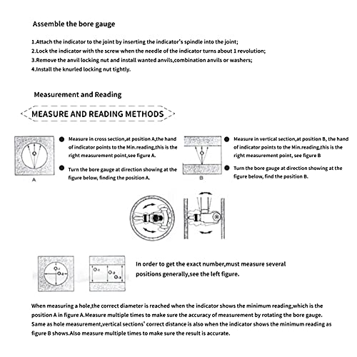 Industrial Tools Dial Bore Gauge Set, 50-160Mm Measuring Range Micrometer Cylinder Tool Kit, 0.01 Graduation Interval Measurement #TOP6