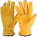 Produktbild Auelife Gartenhandschuhe Rindsleder Arbeitshandschuhe, Atmungsaktive und Flexible Leder-Hochleistungs Verstärkte Handschuhe für Männer und Frauen, für Gartenarbeit, Angeln, Bauwesen, Gelb - Groß