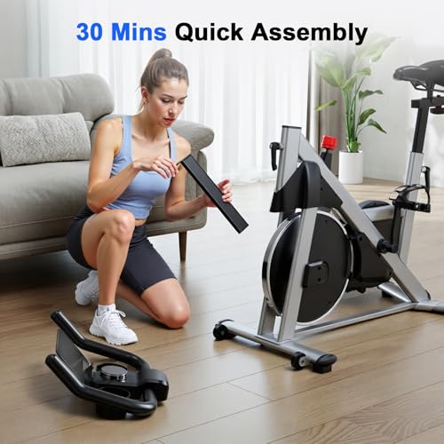 Image of Superun Exercise Bike, Stationary Bikes for Home Gym with 32-Level Magnetic Resistance, 300LBS Capacity Indoor Cycling Bike with Comfortable Seat, LED Display
