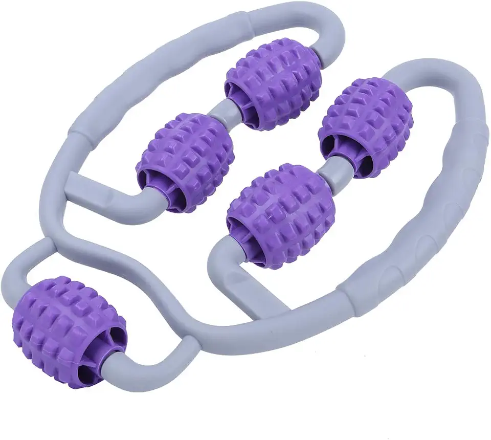 RiToEasysports Massageador de Rolo de Perna, Massageador Muscular de Largura Ajustável de 360 ​​graus Com Suporte Elástico para Braços, Pernas, Pescoço, Ferramenta de Fisioterapia de 4 Rolos