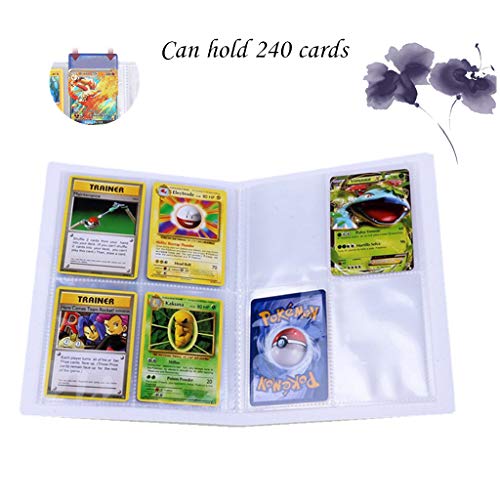 Álbum compatível com cartões Pokemon GX EX Mega, fichário compatível com cartões Pokémon, fichário c