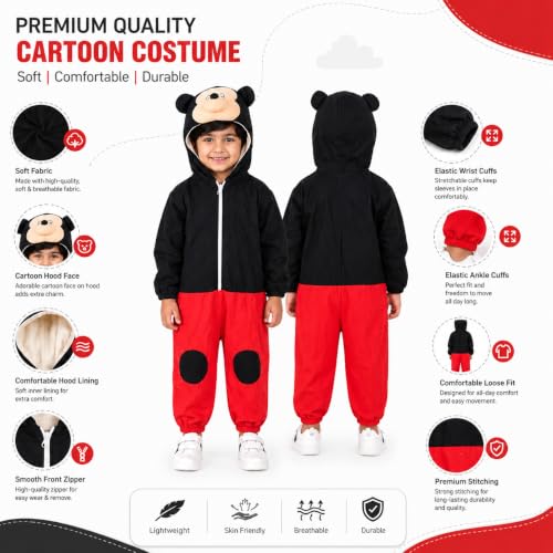 Image of Raj Costume Animal Fancy Dress Costume for Boys & Girls | Hooded Full Body Wildlife Zoo Animal Jumpsuit | Soft Costume for School Function, Fancy Dress, Halloween, Birthday, Cosplay & Role Play