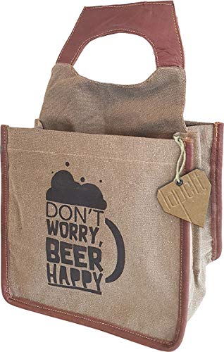 Beer Bottle Bag Canvas Fold Away Cold And Dry 6 Bottle Or Can
