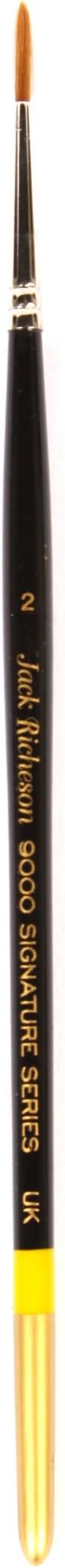 Jack Richeson 9000 Series Synthetic Short Handle Watercolor Round Brush, Size 2