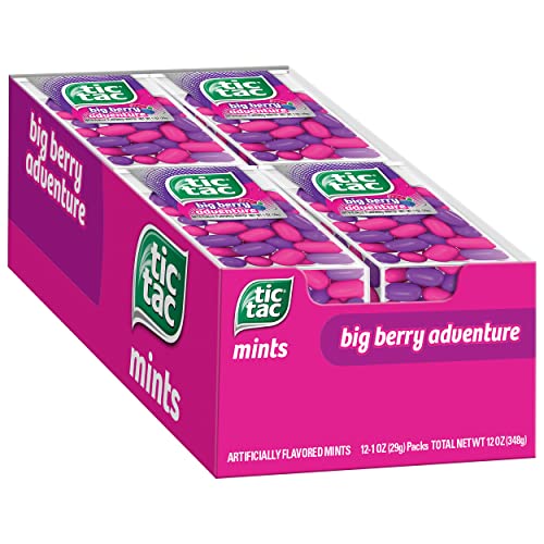 Tic Tac Fresh Breath Mints, Big Berry Adventure, Bulk Hard Candy Mints, 1 oz Singles, 12 Count