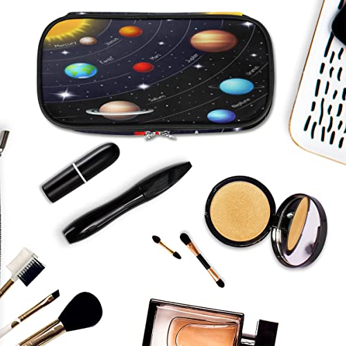 Image of Pardick Solar System Planet Big Capacity Pencil Pen Case Universe Galaxy Large Pencil Pouch with Zipper Compartments Pencil Bag for Boys Girls Adults Student Office School Supplies