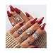 Produktbild Brishow Vintage Silber Ringe Boho Knöchel Ring Kristall Stapelring Set Retro hohle geschnitzte Blumen Ringe für Frauen und Mädchen (12 Stück)