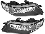 MILLION PARTS Pair Headlights Headlamps Black Driver Passenger Replacement Assembly AC2518106 AC2519106 Compatible with 2004 2005 2006 2007 2008 Acura TSX 2.4L
