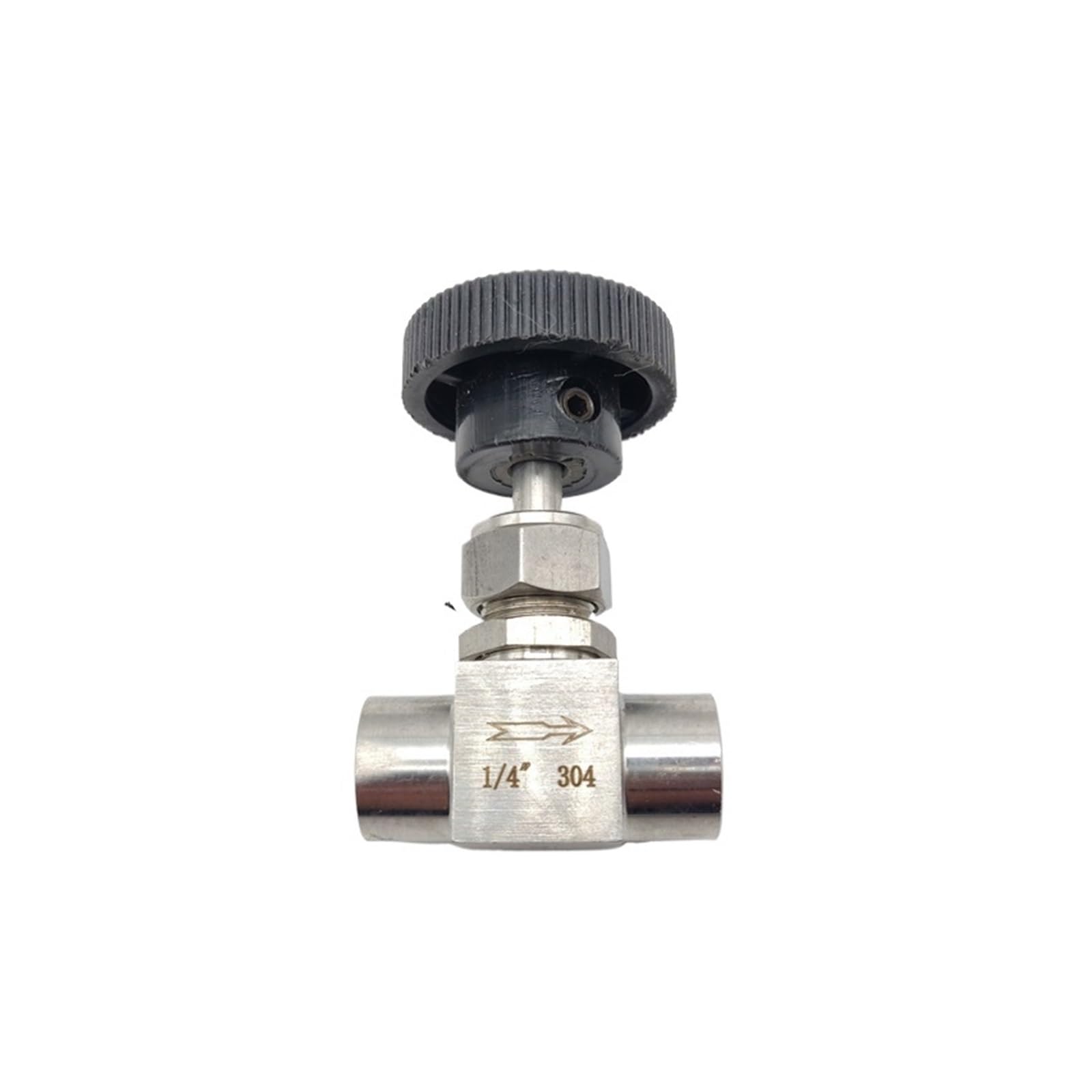 Válvula de Cierre Válvula de Aguja con Rosca Hembra de Acero Inoxidable 304 de 1/8", 1/4", 3/8" y 1/2" Válvula de Globo Tipo Placa pasante(1/2")