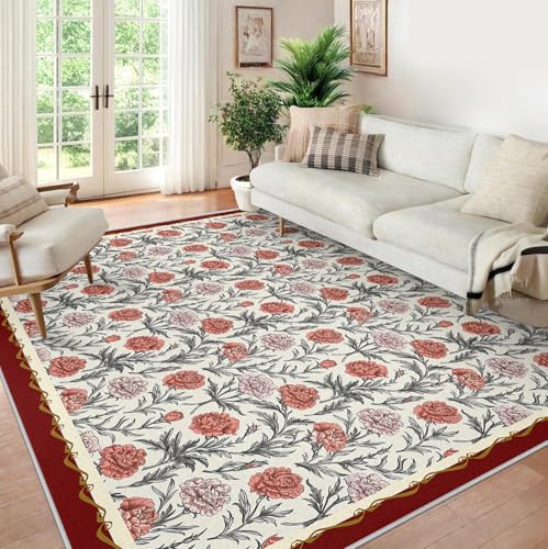 Tapis floraux français de jardin de style classique chic pour chambre - 4