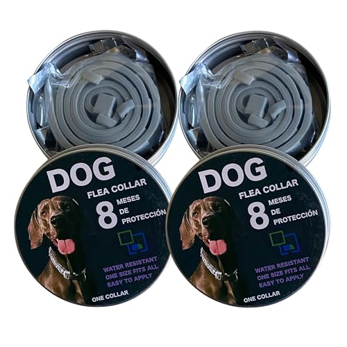 Mh Mediterraneanhabitat - Pack de 2 Collares Antiparasitarios Naturales para Perros y Gatos, 63cm Ajustable -Sin Tóxicos - Protección contra Pulgas, Garrapatas, Mosquitos y Parásitos