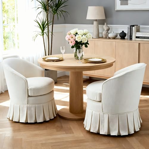 chairus Upholstered Dining Chairs Set of 2, Linen Barrel Dining