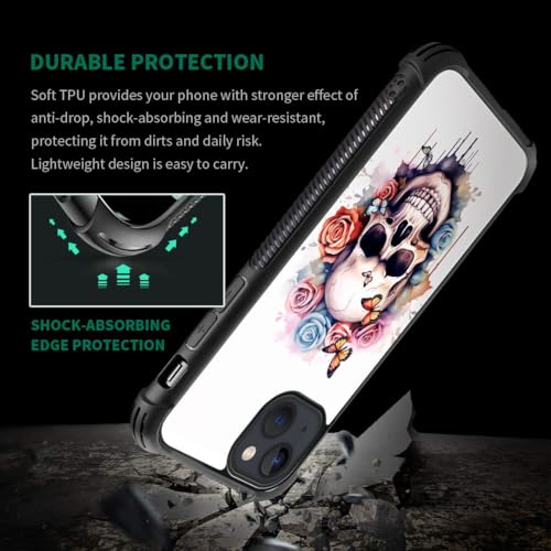 Coque iPhone 13 Mini tête de mort fleurie pour vos sorties citadines - 3