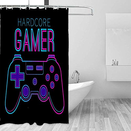 Rideau de douche joypad anti-moisissure en polyester imperméable 152x182cm