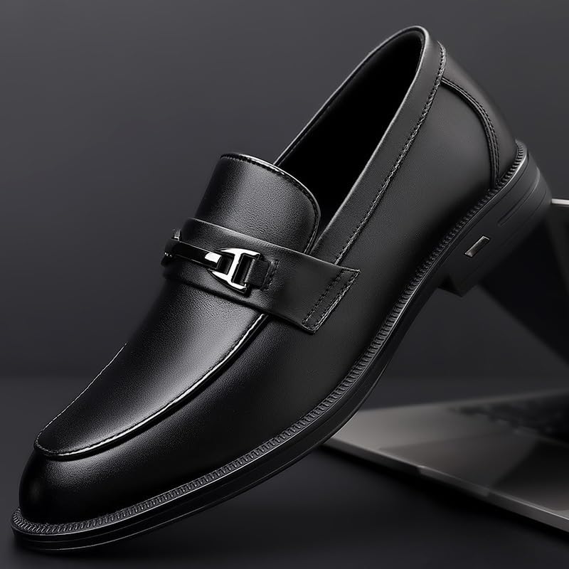 Men's Genuine Leather Derby Shoes Men Casual Genuine Leather Slip On Loafers Causal Dress Boat Shoes Drive for Men4