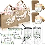 YFNVH 12-teiliges Geschenkset für Mutter des Bräutigams und der Braut mit 20oz/590ml Thermobecher Jutetasche Kosmetiktasche & Duftkerze für Hochzeit Verlobung Gastgeschenke Braut Brautparty