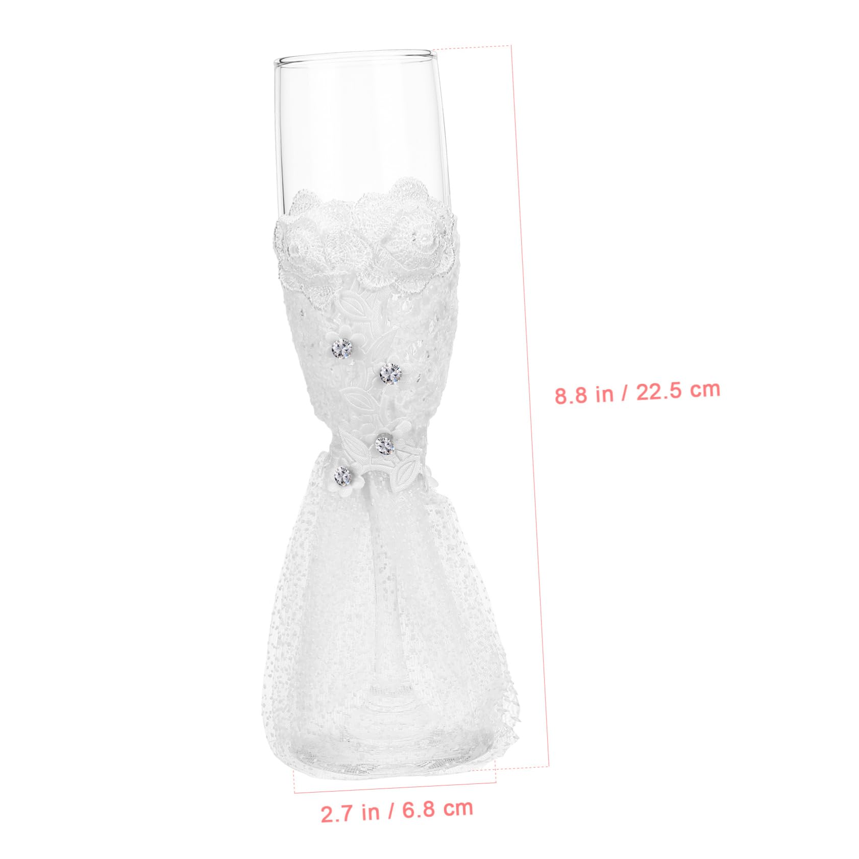 Mikikit 1 Zestaw Eleganckich Kieliszków Do Wina Ś Wysokie Goblety dla Młodej Dekoracyjne Kubki Do Toastów Zaręczyny i Uroczystości