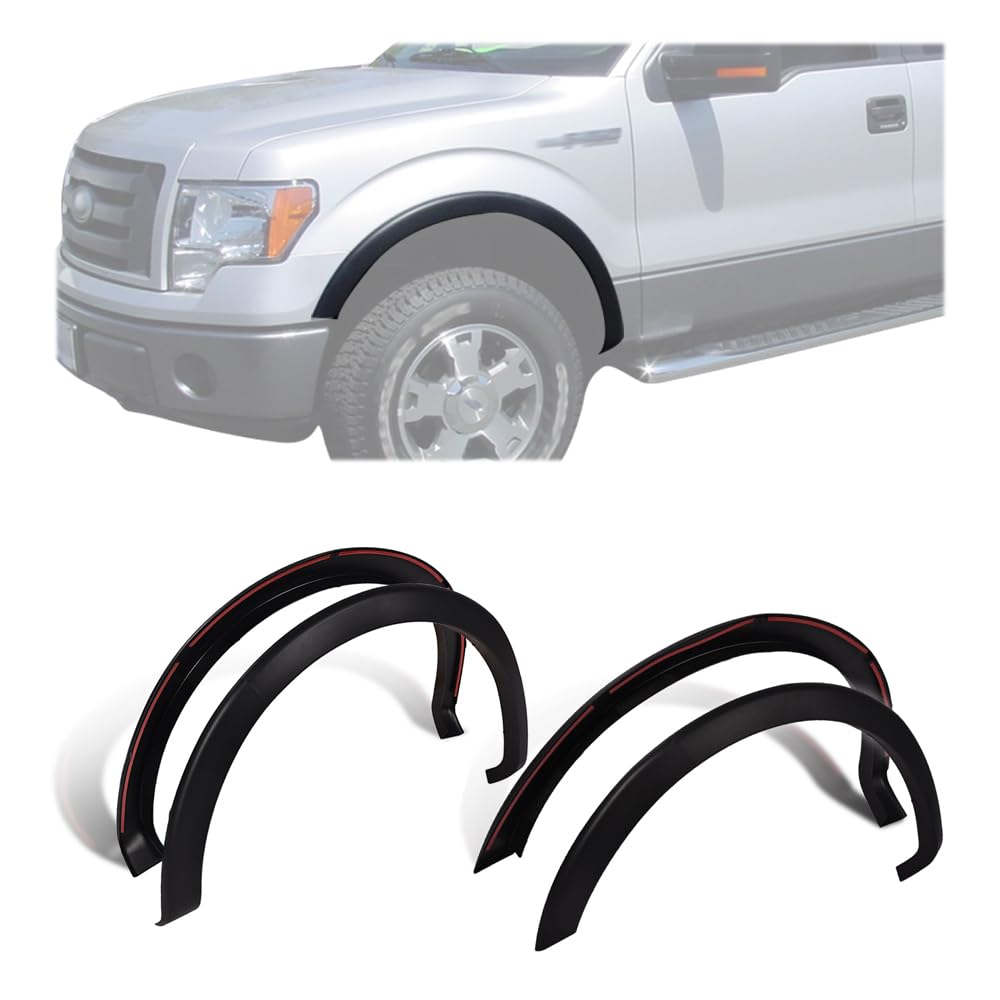 CNNELL Fender Flares Fit Ford F150 09-14 67"/ 78.8"/97.4" Styleside Beds