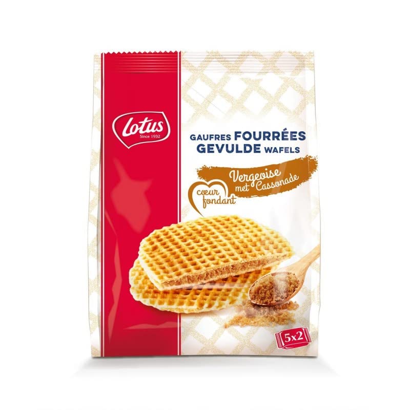 LOTUS Gaufres cœur fondant à la vergeoise 310G, gourmandise moelleuse pour vos pauses sucrées- Lot De 4