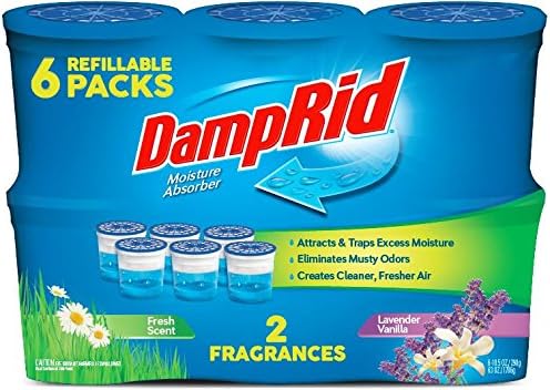 DampRid FG01FSLV33C Moisture Absorber Odor Eliminator,Lavender and Vanilla, 6 pack
