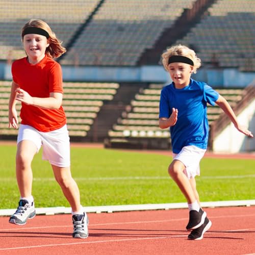 Headbands for Kids, 6PCs Cooling Sports Headband Kid Sweat Band for Football Soccer Baseball Karate Running, Elastic Sweatbands for Girls Boys4