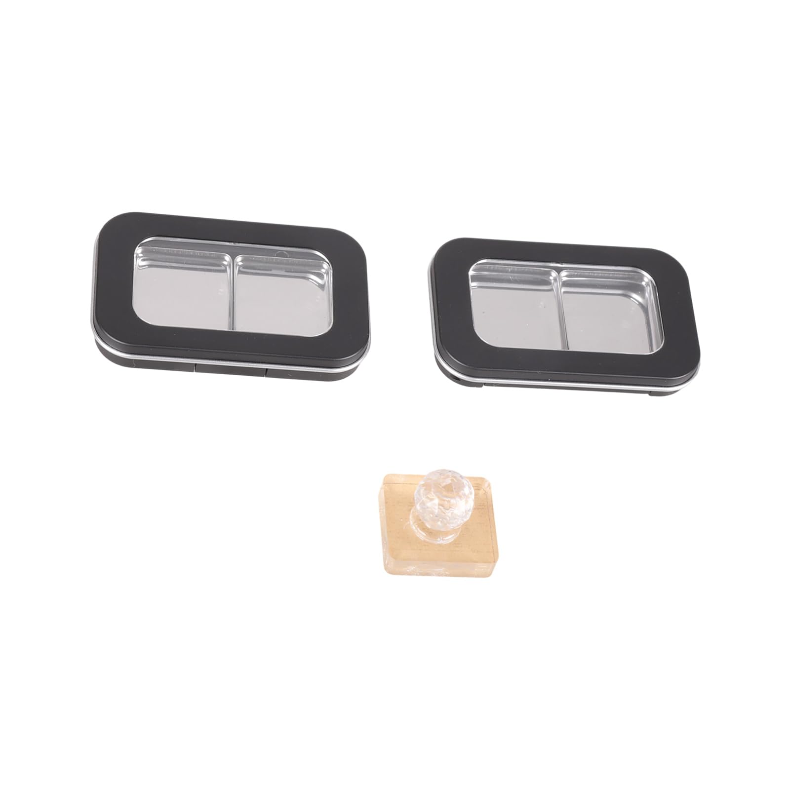 HENYGEN Sturdy Blushes Highlighter Holder with Pressing Stamp for Personalize Makeup Arrangement Makeup Storage Box