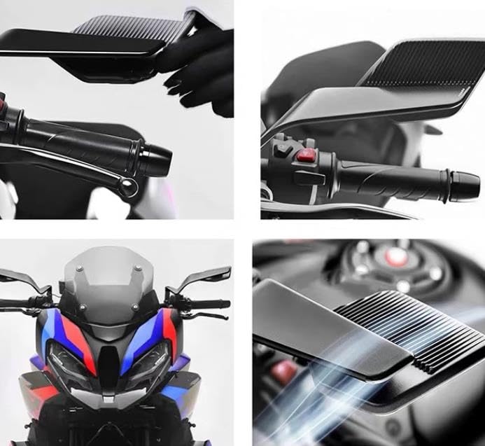 2 Pièces Rétroviseurs Moto pour Aprilia Tuono 660 2020-2024,Rétroviseurs Fixes Rotatifs à 360°,Rétroviseurs Plats Réglables,A