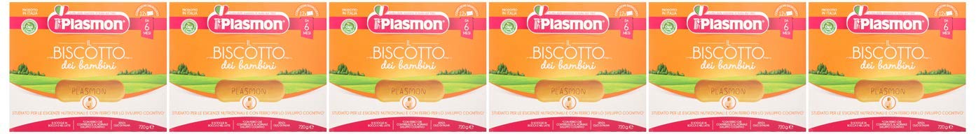 Prodotto per donazione - Plasmon il Biscotto,100% grano italiano selezionato, si scioglie in bocca e nel latte, Confezione da 6 x 720g
