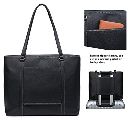 Bolso clásico de cuero sintético para laptop 15.6 pulgadas negro miniatura 2