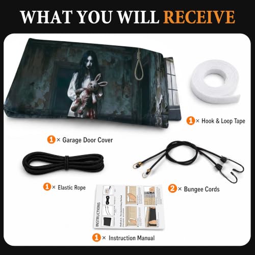 GORDITA Halloween Garage Door Cover 7 x 16 FT, Scary Halloween Decorations - image 6