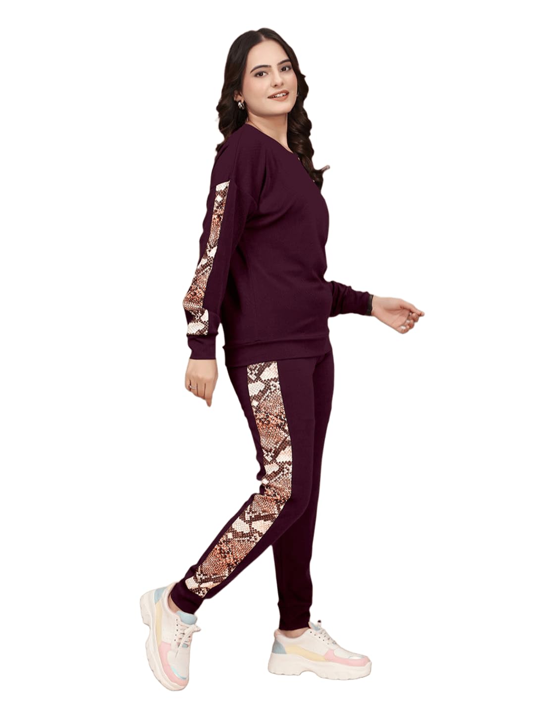 GBM TRENDZ Women Tracksuit Set, Snake Print, Full Sleeves Sweatshirt & Track Pants, Gym Activewear Lounge Wear, Sporty Outfit, GBM TRENDZ_TS-1019-picture-40