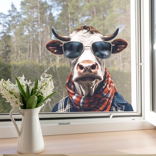 Vinilo decorativo 3D vaca estilizada para pared infantil miniatura 6