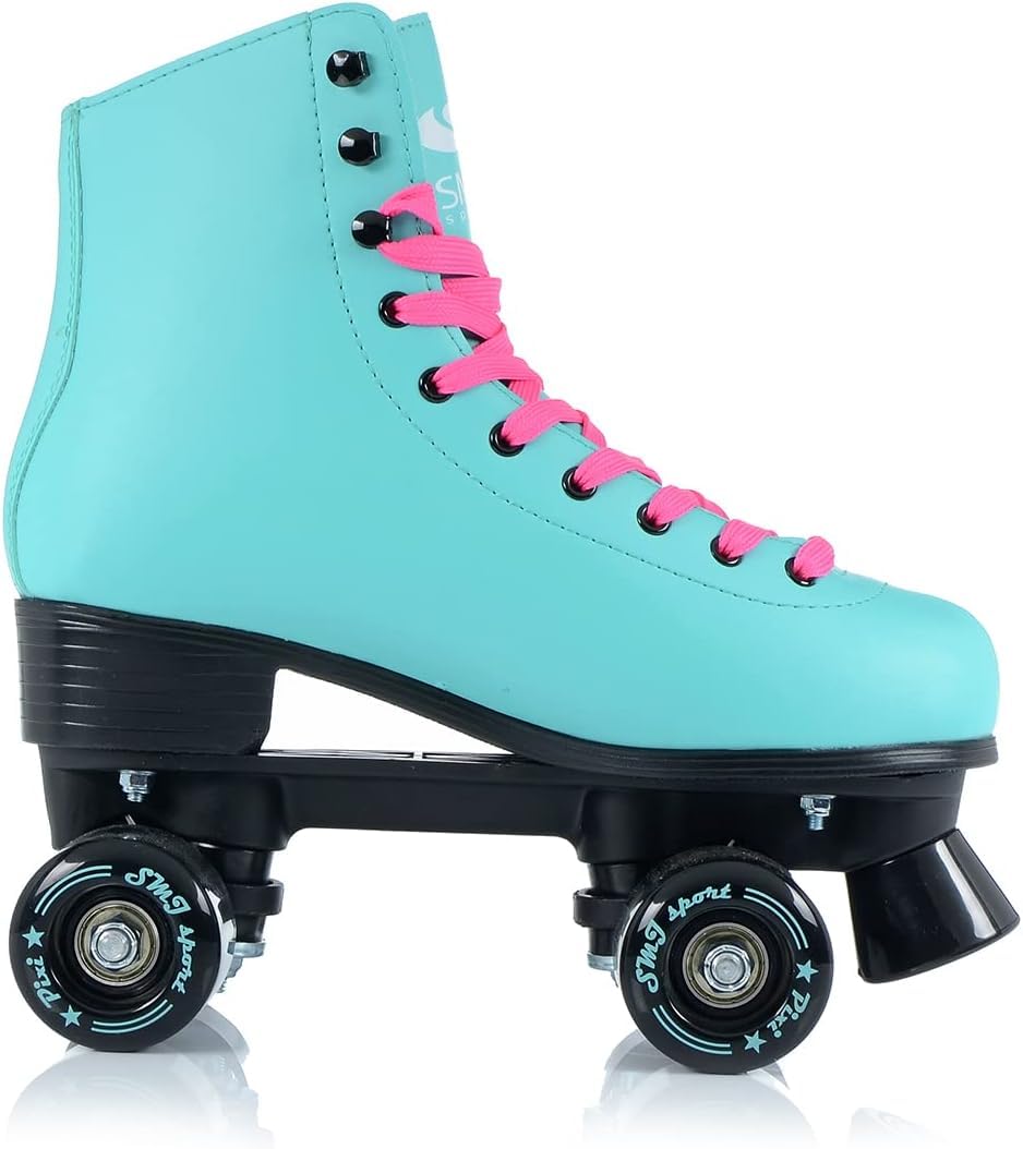 Patines clásicos Retro para Mujer, rodamientos ABEC7, Color Rosa Menta, Patines en línea, Tallas 35, 36, 37, 38, 39, 40, 41