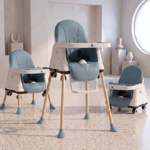 Image of StarAndDaisy High Chair for Baby /Baby Feeding Chair for 0 to 5 Years with 4 in-1 Multifunctions /High Chair with Wheels, Height Adjustable, Detachable Tray & 3-Point Safety Belt