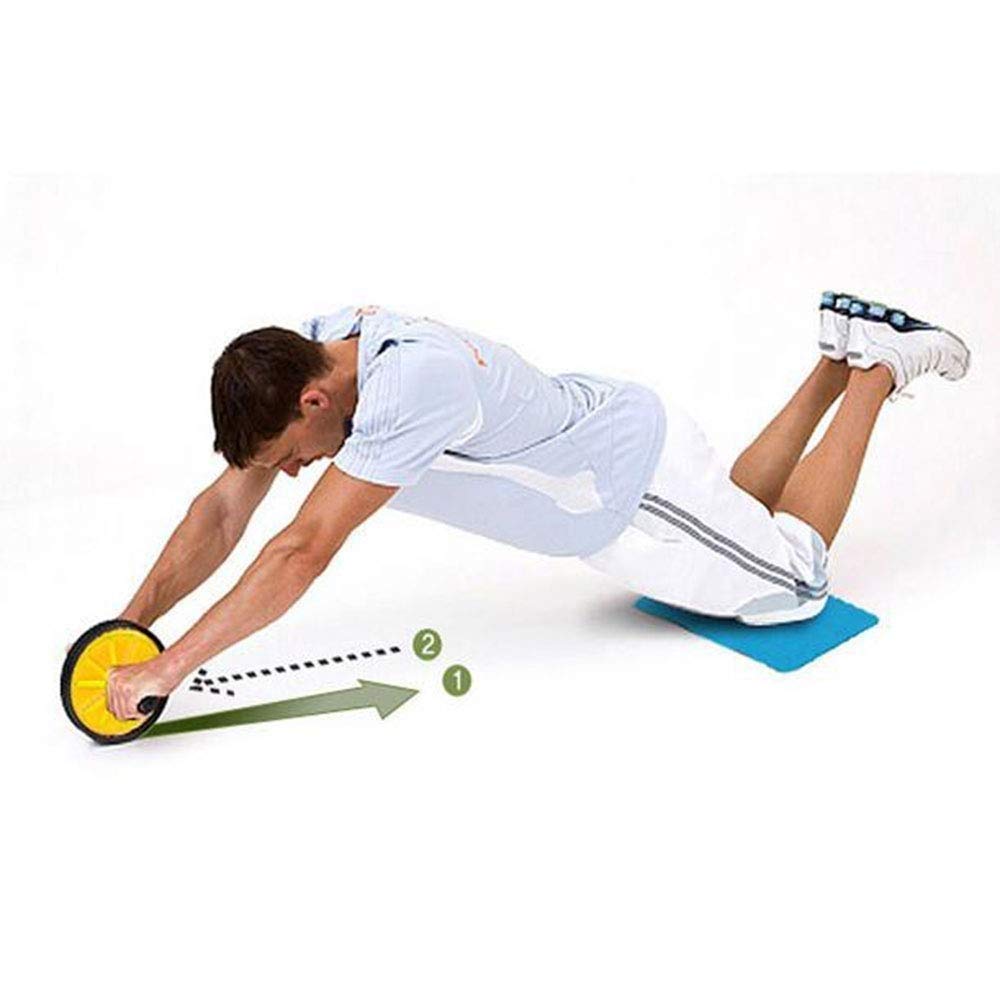 Rueda para músculos Abdominales: Rodillo para Ejercicios Abdominales con Asas de Espuma, Gran Agarre, Ruedas Dobles, Calidad Profesional Superior